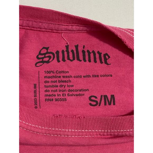 Sublime Women’s T-Shirt – Size Small, Pink Official Sun Tee Long Beach - Picture 5 of 8